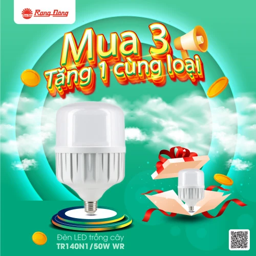 MUA 3 TẶNG 1ĐÈN LED TRỒNG CÂY TR140N1/50W WR